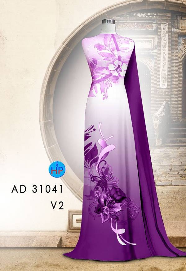 Vải Áo Dài Hoa In 3D AD 31041 37
